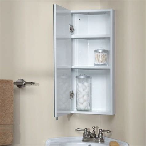 fairmount stainless steel corner medicine cabinet white powder coat|Bathroom Medicine Cabinets .